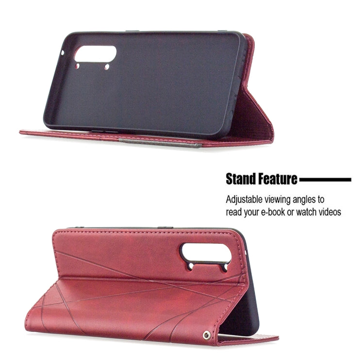 For OPPO Find X2 Lite Rhombus Texture Horizontal Flip Magnetic Leather Case with Holder & Card Slots & Wallet