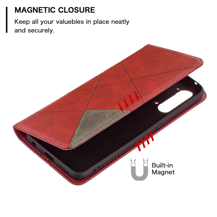 For OPPO Find X2 Lite Rhombus Texture Horizontal Flip Magnetic Leather Case with Holder & Card Slots & Wallet