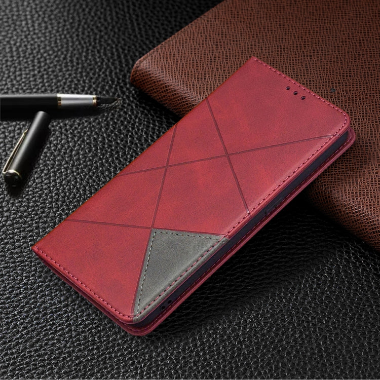 For OPPO Find X2 Lite Rhombus Texture Horizontal Flip Magnetic Leather Case with Holder & Card Slots & Wallet