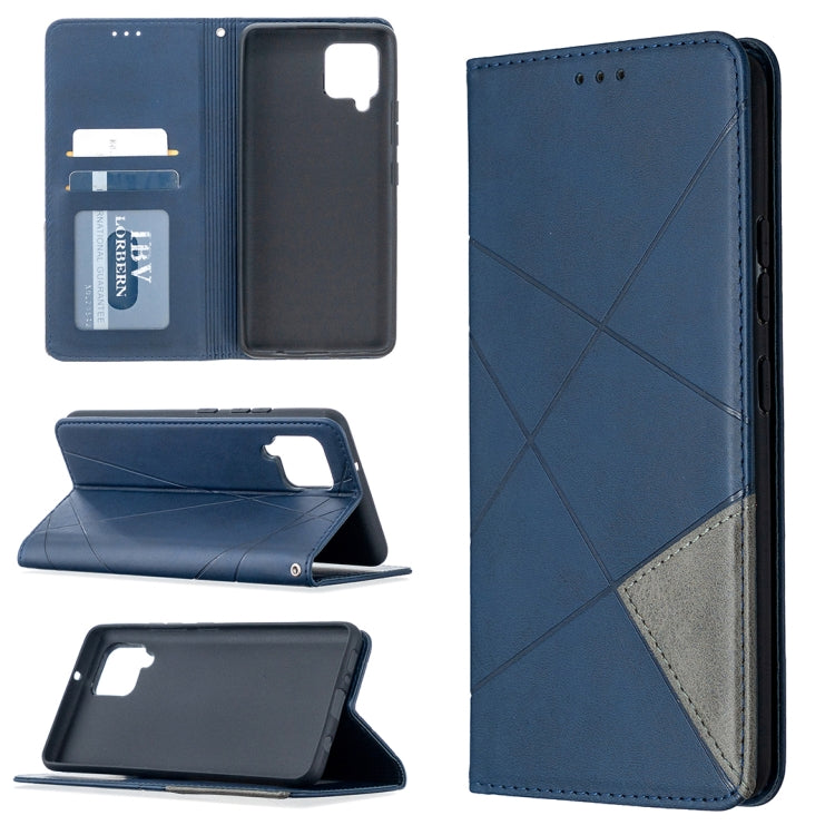 For Samsung Galaxy A42 5G Rhombus Texture Horizontal Flip Magnetic Leather Case with Holder & Card Slots & Wallet