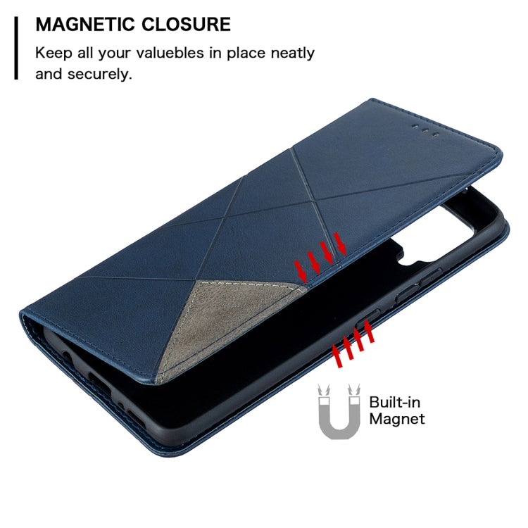 For Samsung Galaxy A42 5G Rhombus Texture Horizontal Flip Magnetic Leather Case with Holder & Card Slots & Wallet