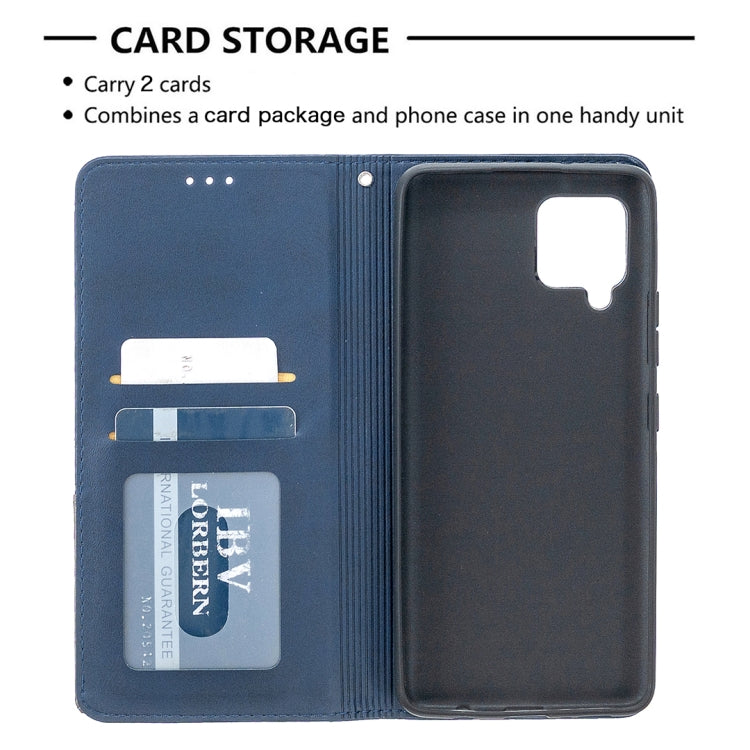 For Samsung Galaxy A42 5G Rhombus Texture Horizontal Flip Magnetic Leather Case with Holder & Card Slots & Wallet