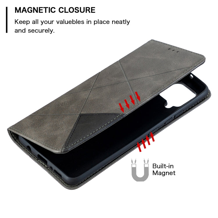 For Samsung Galaxy A42 5G Rhombus Texture Horizontal Flip Magnetic Leather Case with Holder & Card Slots & Wallet