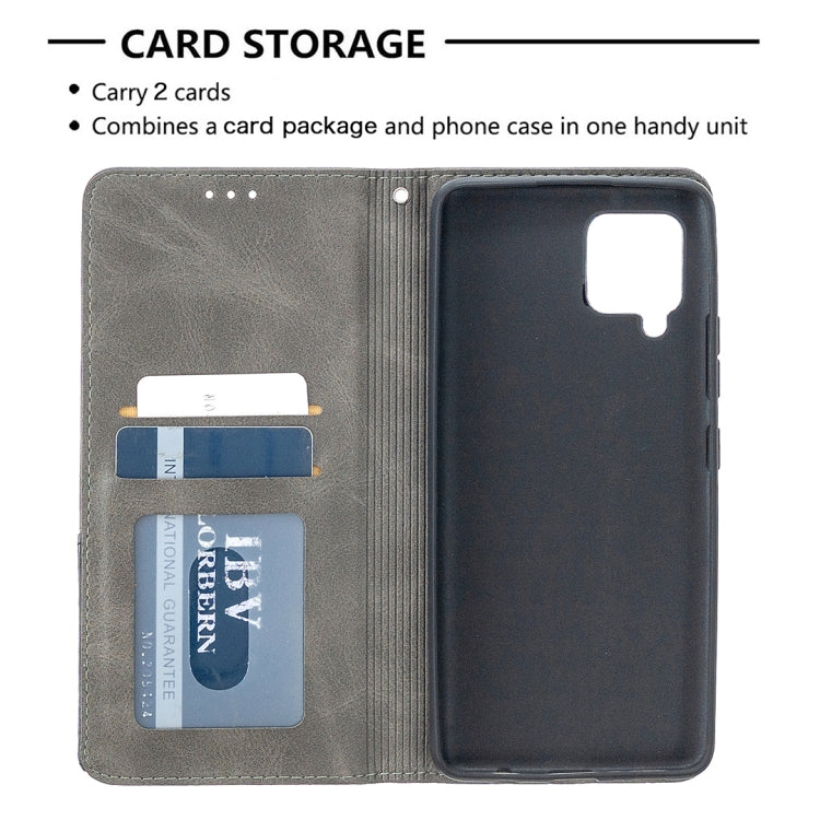 For Samsung Galaxy A42 5G Rhombus Texture Horizontal Flip Magnetic Leather Case with Holder & Card Slots & Wallet