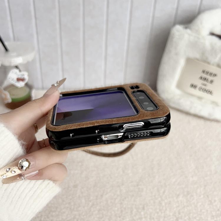 For Huawei Pura X Nameplate Style Plush Side Buckle Phone Case with Strap