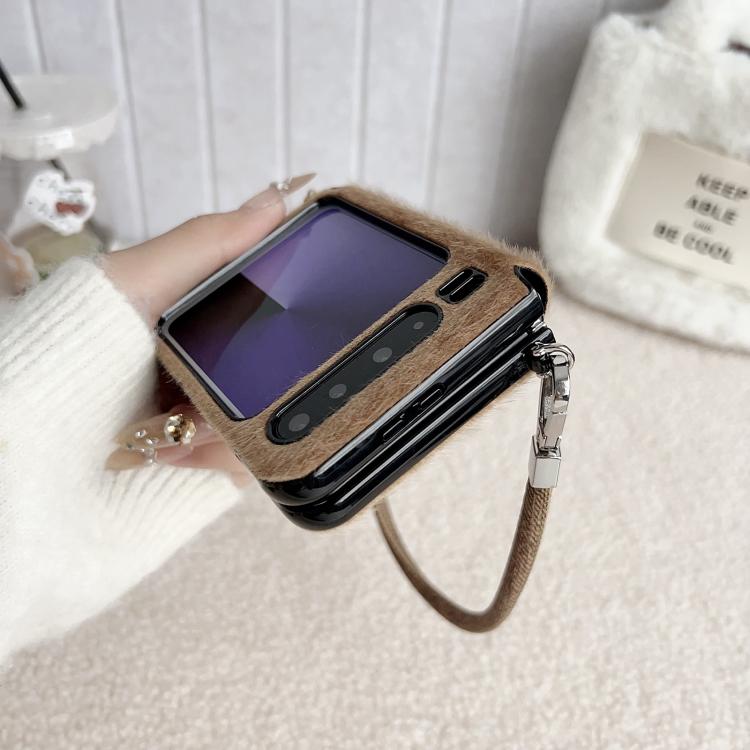 For Huawei Pura X Nameplate Style Plush Side Buckle Phone Case with Strap