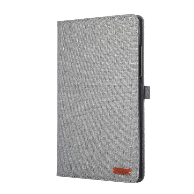 For Samsung Galaxy Tab S11 Fabric Texture Horizontal Flip Leather Tablet Case with Hand Strap