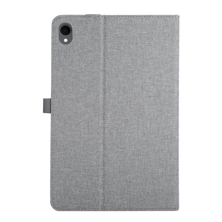 For Samsung Galaxy Tab S11 Fabric Texture Horizontal Flip Leather Tablet Case with Hand Strap