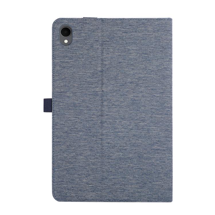 For Samsung Galaxy Tab S11 Fabric Texture Horizontal Flip Leather Tablet Case with Hand Strap