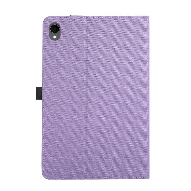 For Samsung Galaxy Tab S11 Fabric Texture Horizontal Flip Leather Tablet Case with Hand Strap