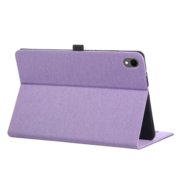 For Samsung Galaxy Tab S11 Fabric Texture Horizontal Flip Leather Tablet Case with Hand Strap