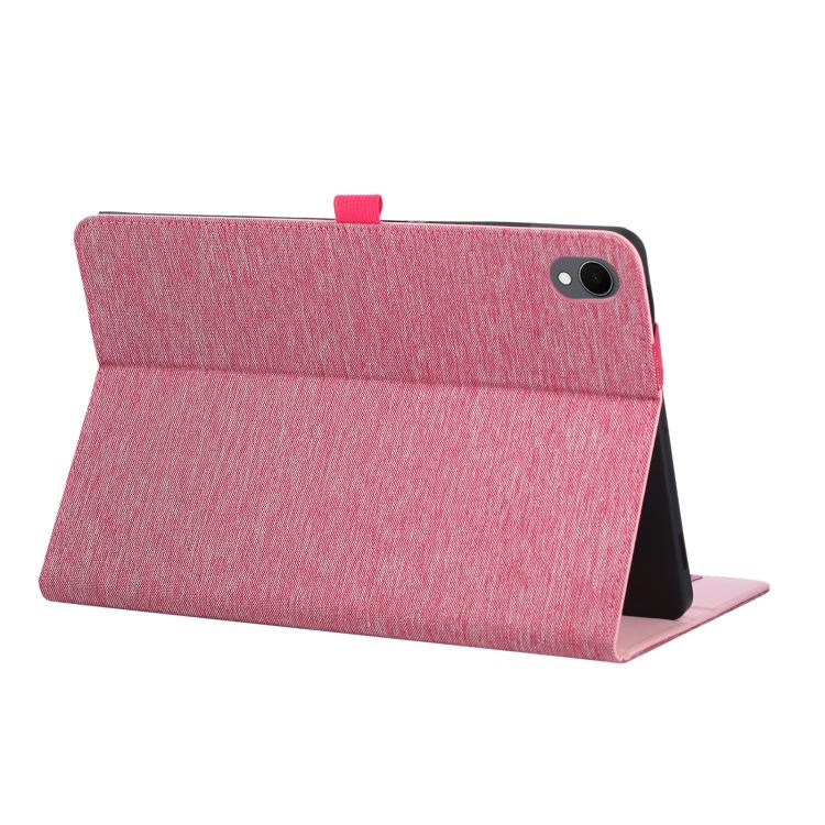 For Samsung Galaxy Tab S11 Fabric Texture Horizontal Flip Leather Tablet Case with Hand Strap