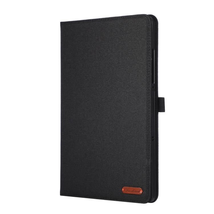 For Samsung Galaxy Tab S11 Fabric Texture Horizontal Flip Leather Tablet Case with Hand Strap