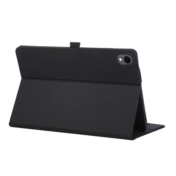 For Samsung Galaxy Tab S11 Fabric Texture Horizontal Flip Leather Tablet Case with Hand Strap