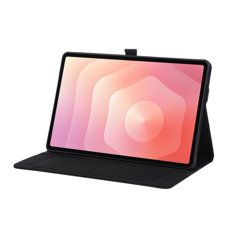 For Samsung Galaxy Tab S11 Fabric Texture Horizontal Flip Leather Tablet Case with Hand Strap