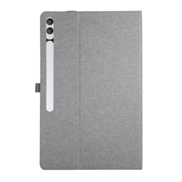 For Samsung Galaxy Tab S11 Ultra Fabric Texture Horizontal Flip Leather Tablet Case with Hand Strap