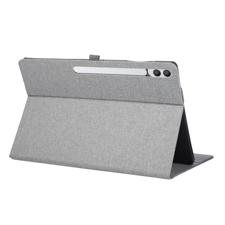 For Samsung Galaxy Tab S11 Ultra Fabric Texture Horizontal Flip Leather Tablet Case with Hand Strap