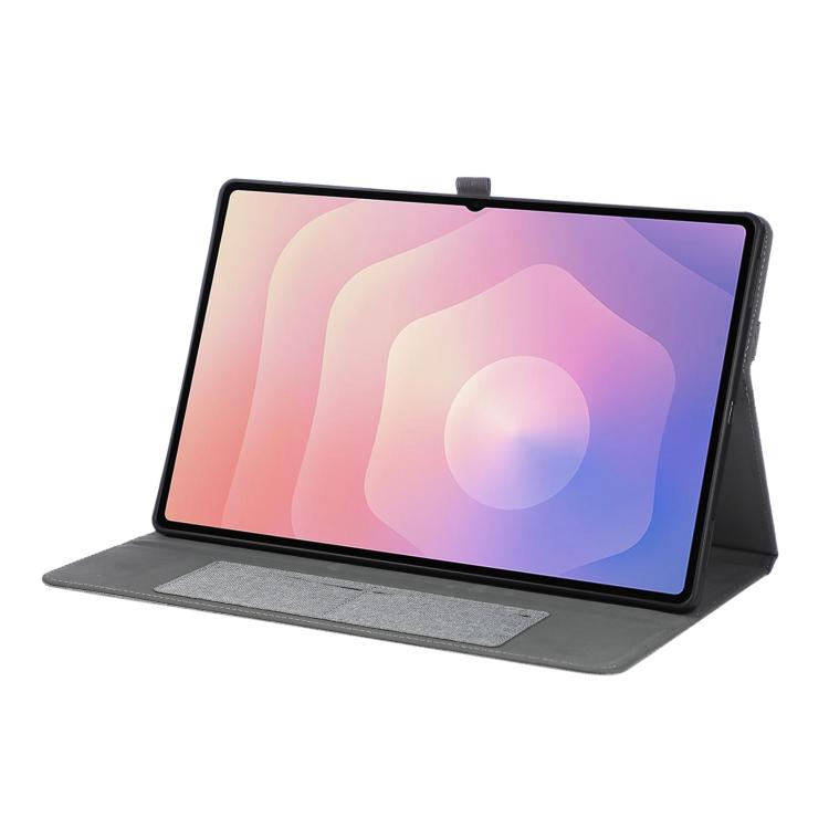 For Samsung Galaxy Tab S11 Ultra Fabric Texture Horizontal Flip Leather Tablet Case with Hand Strap