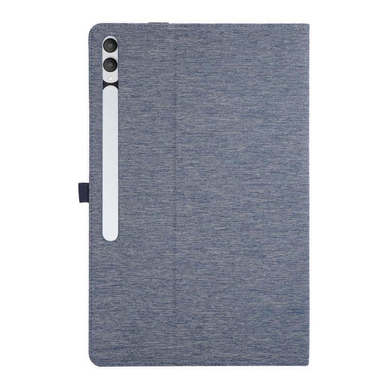 For Samsung Galaxy Tab S11 Ultra Fabric Texture Horizontal Flip Leather Tablet Case with Hand Strap