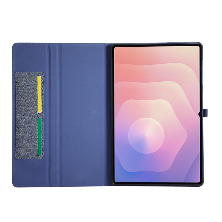 For Samsung Galaxy Tab S11 Ultra Fabric Texture Horizontal Flip Leather Tablet Case with Hand Strap
