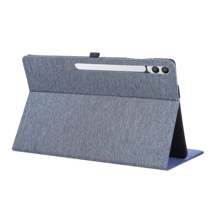 For Samsung Galaxy Tab S11 Ultra Fabric Texture Horizontal Flip Leather Tablet Case with Hand Strap