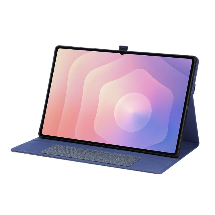 For Samsung Galaxy Tab S11 Ultra Fabric Texture Horizontal Flip Leather Tablet Case with Hand Strap