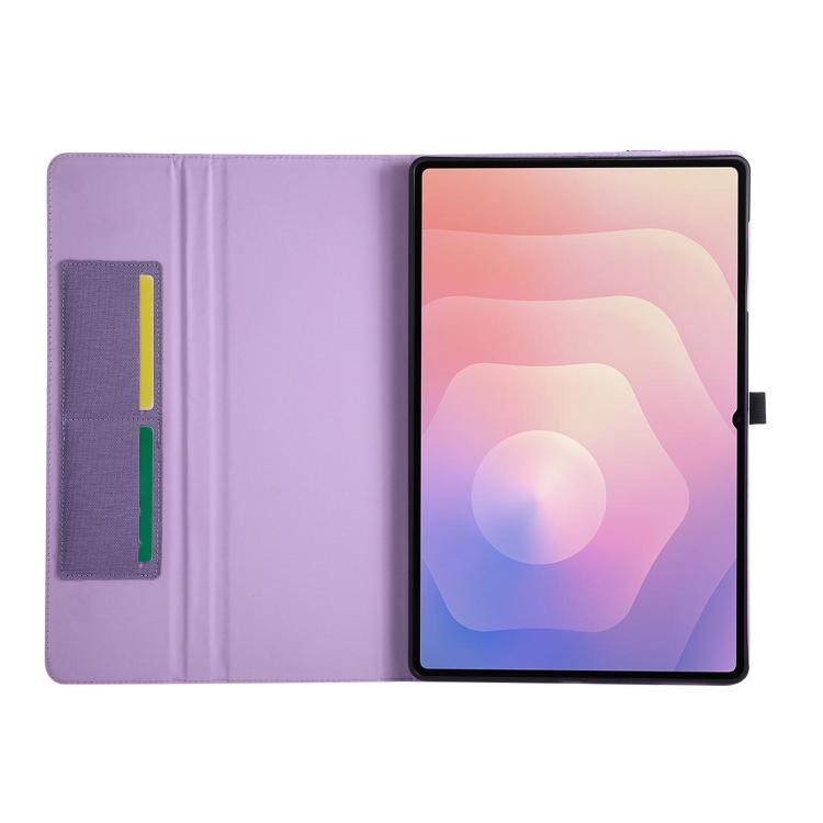 For Samsung Galaxy Tab S11 Ultra Fabric Texture Horizontal Flip Leather Tablet Case with Hand Strap