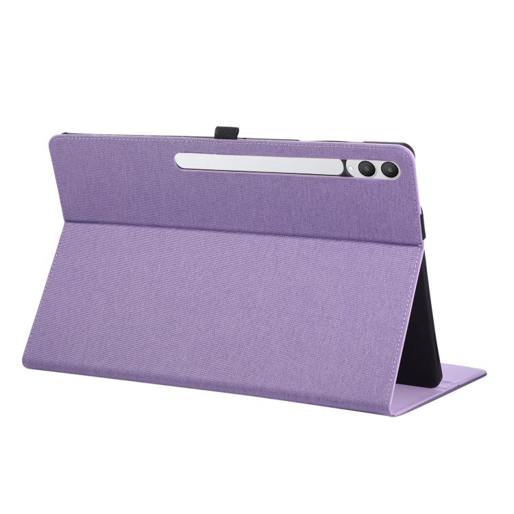 For Samsung Galaxy Tab S11 Ultra Fabric Texture Horizontal Flip Leather Tablet Case with Hand Strap