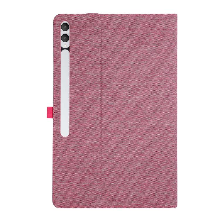 For Samsung Galaxy Tab S11 Ultra Fabric Texture Horizontal Flip Leather Tablet Case with Hand Strap
