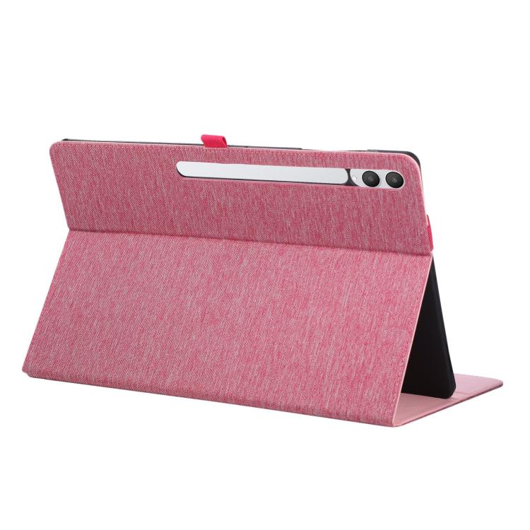 For Samsung Galaxy Tab S11 Ultra Fabric Texture Horizontal Flip Leather Tablet Case with Hand Strap