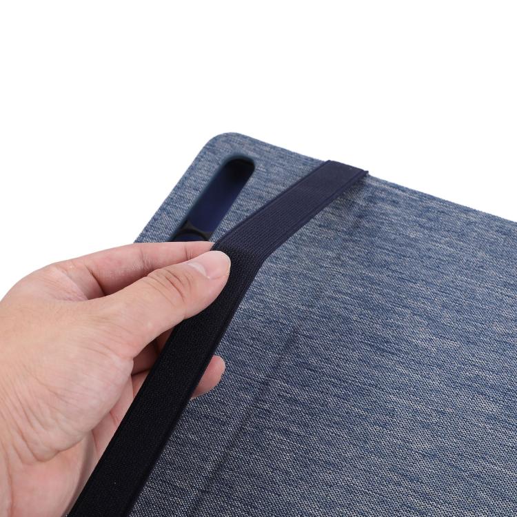 For Samsung Galaxy Tab S11 Ultra Fabric Texture Horizontal Flip Leather Tablet Case with Hand Strap