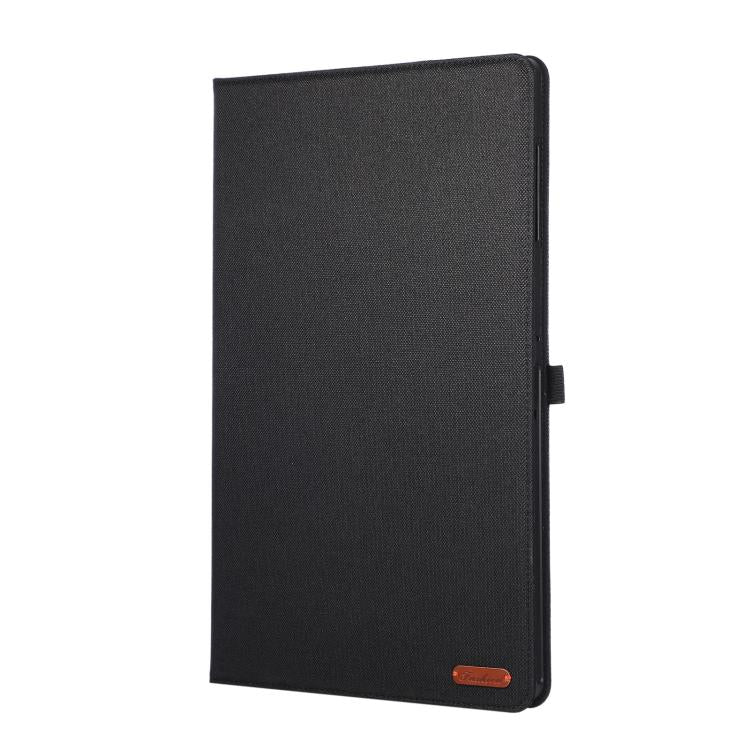 For Samsung Galaxy Tab S11 Ultra Fabric Texture Horizontal Flip Leather Tablet Case with Hand Strap