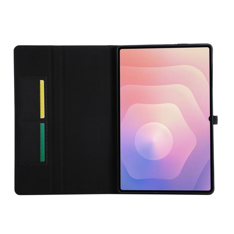 For Samsung Galaxy Tab S11 Ultra Fabric Texture Horizontal Flip Leather Tablet Case with Hand Strap