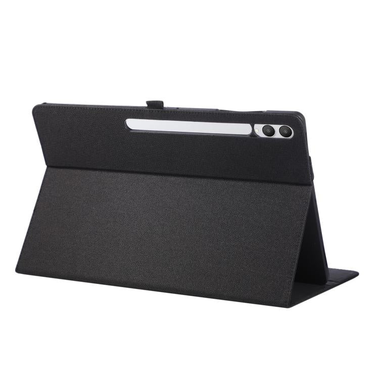 For Samsung Galaxy Tab S11 Ultra Fabric Texture Horizontal Flip Leather Tablet Case with Hand Strap
