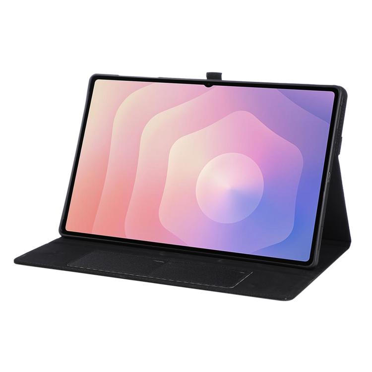 For Samsung Galaxy Tab S11 Ultra Fabric Texture Horizontal Flip Leather Tablet Case with Hand Strap
