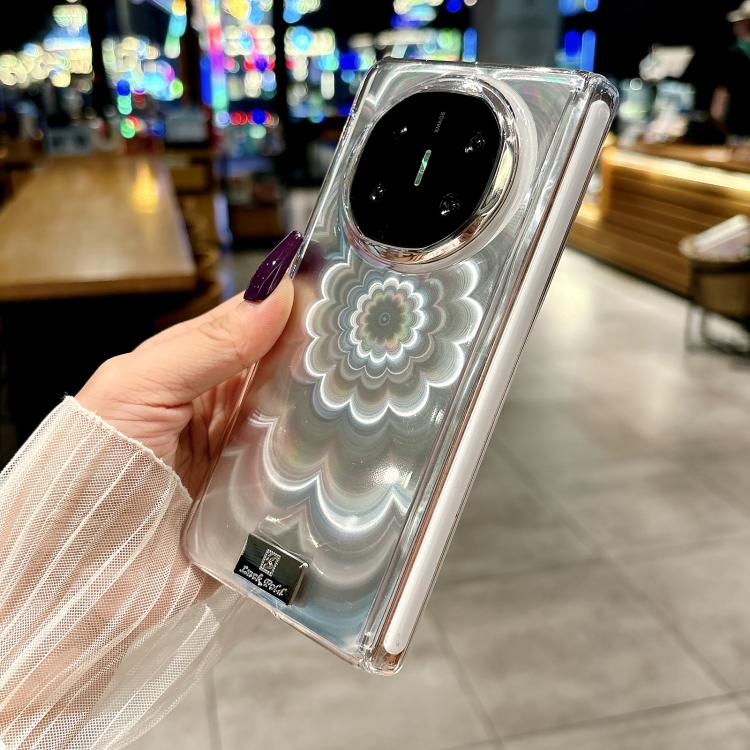 For Huawei Mate X6 Nameplate DIY Patterned Cardboard Double-Center Magnetic Phone Case - Transparent