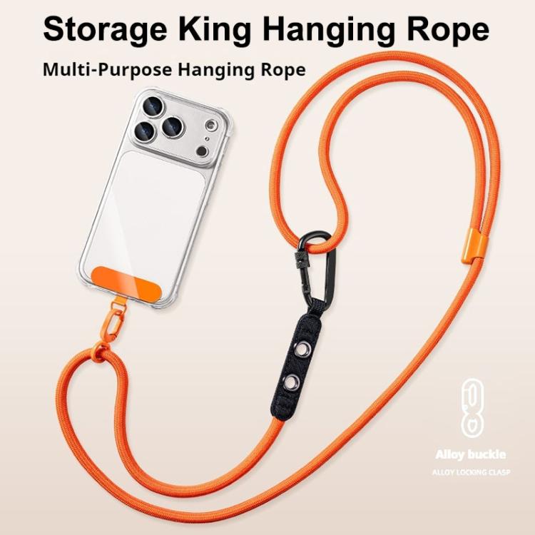 7mm Polyester Adjustable Crossbody Storage Hooks Mobile Phone Anti-lost Lanyard With Metal Clamp