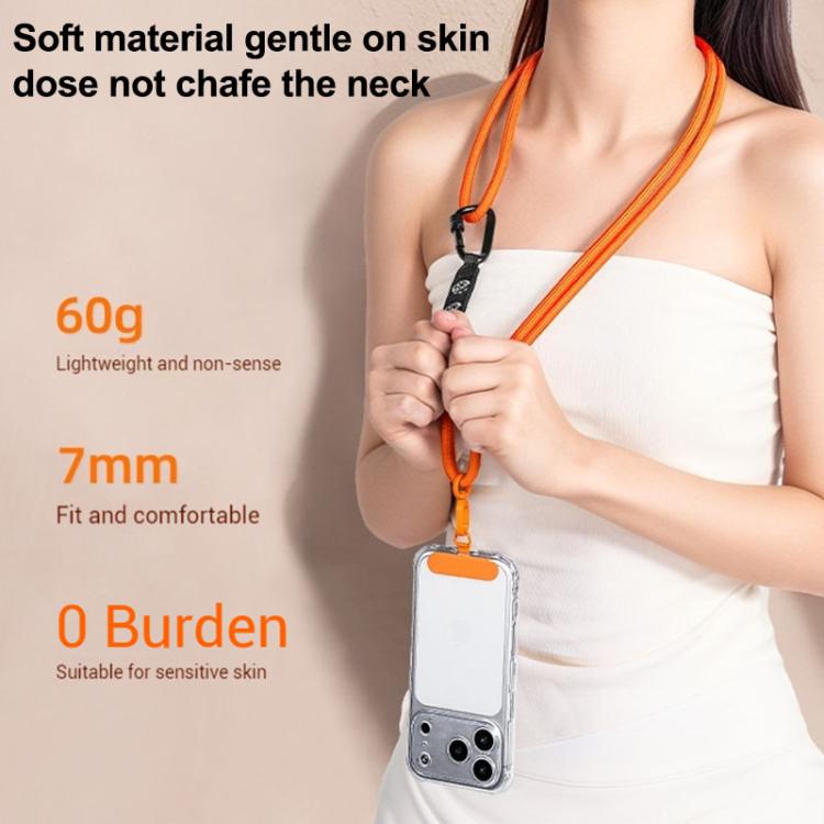 7mm Polyester Adjustable Crossbody Storage Hooks Mobile Phone Anti-lost Lanyard With Metal Clamp