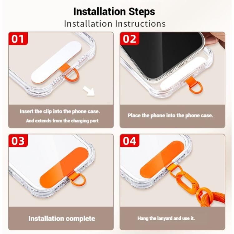7mm Polyester Adjustable Crossbody Storage Hooks Mobile Phone Anti-lost Lanyard With Metal Clamp
