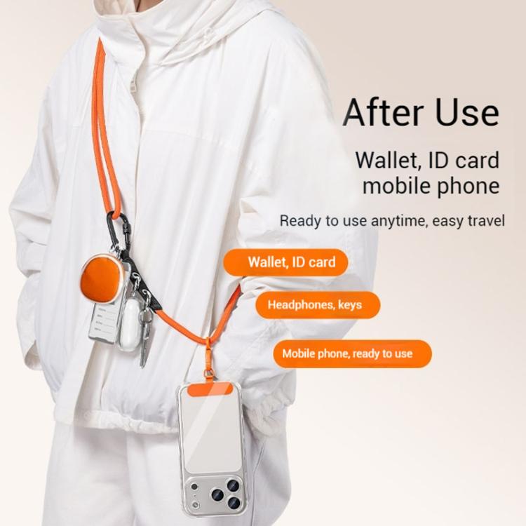 7mm Polyester Adjustable Crossbody Storage Hooks Mobile Phone Anti-lost Lanyard With Metal Clamp