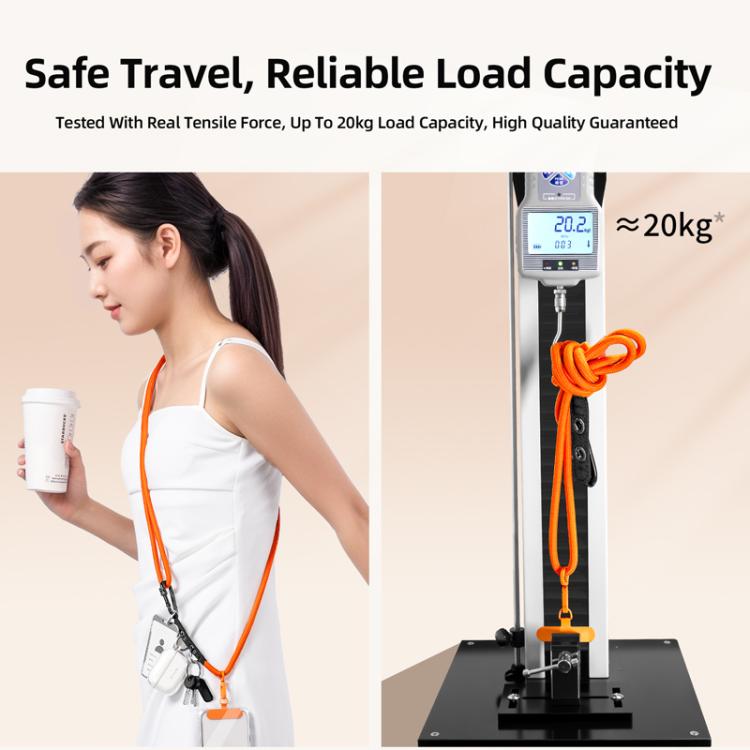 7mm Polyester Adjustable Crossbody Storage Hooks Mobile Phone Anti-lost Lanyard With Metal Clamp