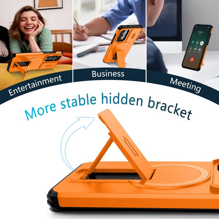 For Samsung Galaxy S25 FE 5G Sliding Camshield MagSafe Holder Phone Case