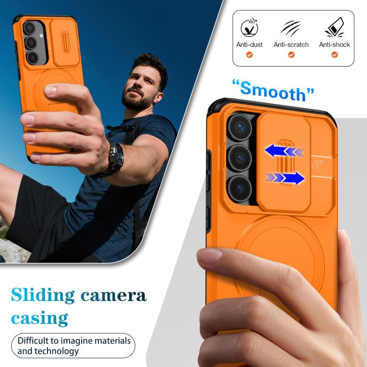 For Samsung Galaxy S25 FE 5G Sliding Camshield MagSafe Holder Phone Case