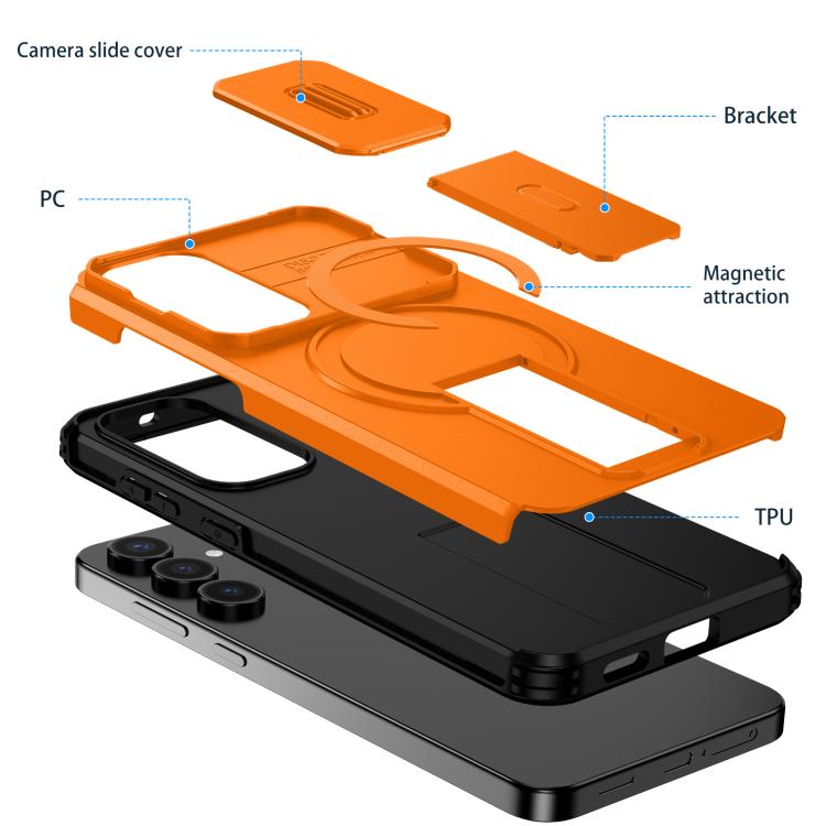 For Samsung Galaxy S25 FE 5G Sliding Camshield MagSafe Holder Phone Case
