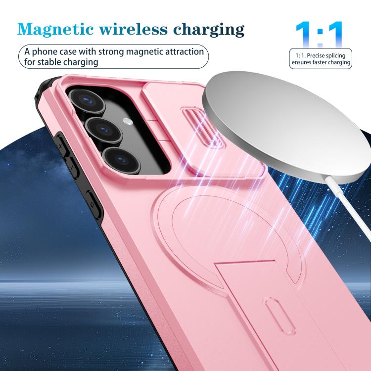 For Samsung Galaxy S25 FE 5G Sliding Camshield MagSafe Holder Phone Case