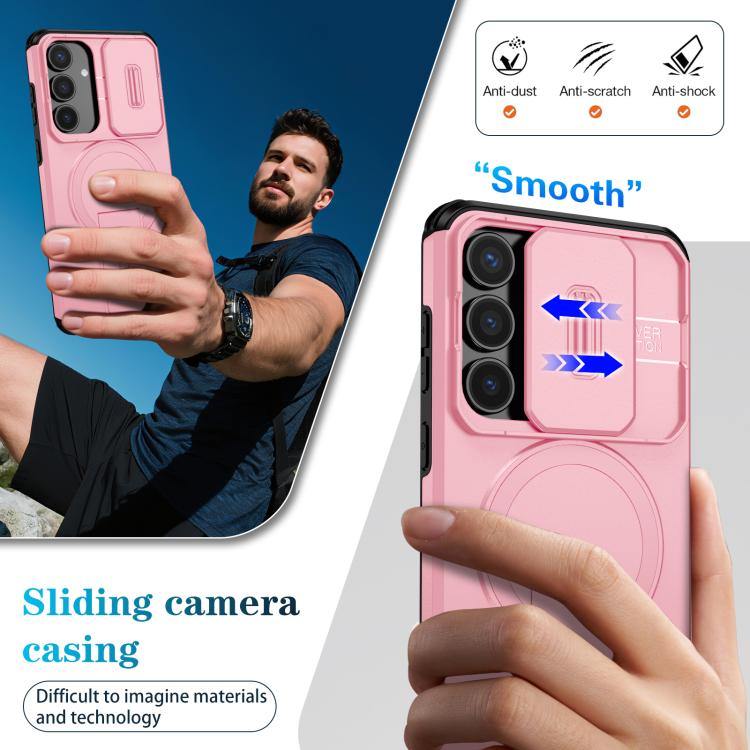 For Samsung Galaxy S25 FE 5G Sliding Camshield MagSafe Holder Phone Case