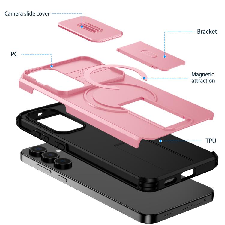 For Samsung Galaxy S25 FE 5G Sliding Camshield MagSafe Holder Phone Case
