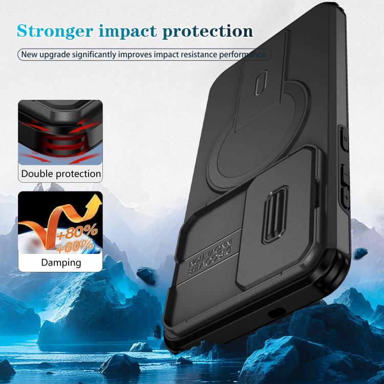 For Samsung Galaxy S25 FE 5G Sliding Camshield MagSafe Holder Phone Case