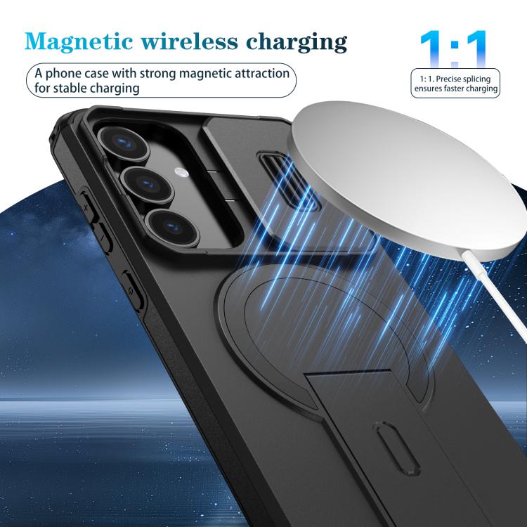 For Samsung Galaxy S25 FE 5G Sliding Camshield MagSafe Holder Phone Case