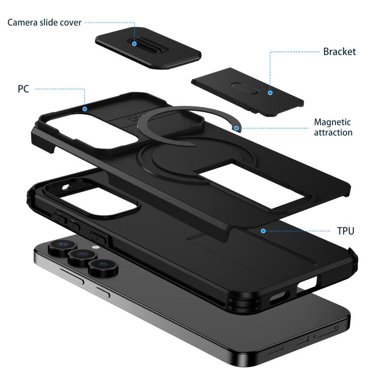 For Samsung Galaxy S25 FE 5G Sliding Camshield MagSafe Holder Phone Case